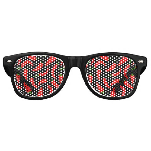 Hot and Spicy Red Chilli Pepper Patterned Retro Sunglasses