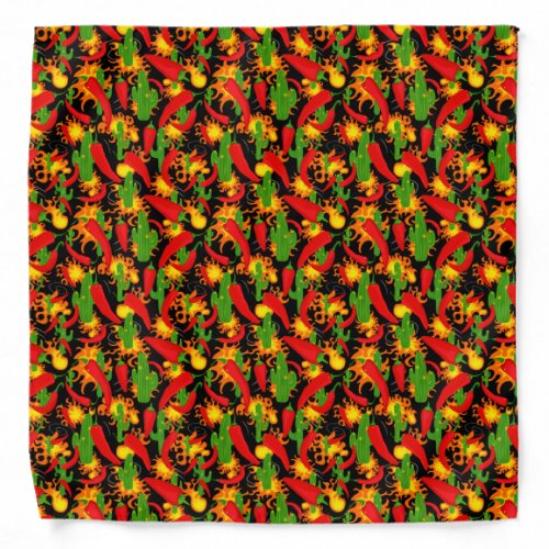 Hot and Spicy Red Chilli Pepper Print Bandana