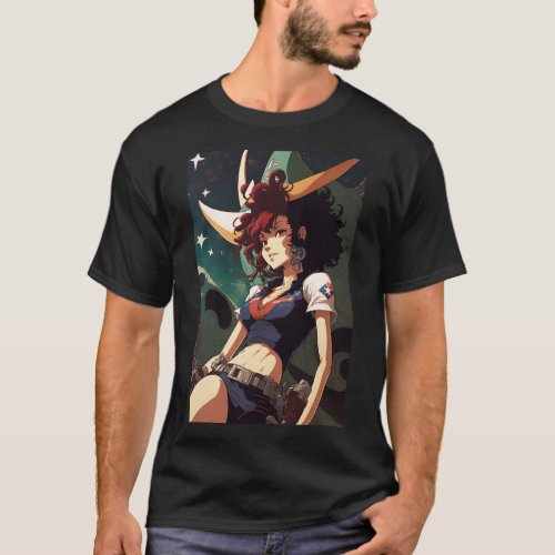 Hot Anime Girl Space Cowboy Ranger T_Shirt
