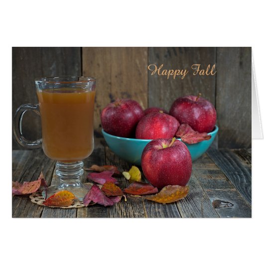 hot apple cider and red apples cards (Front Horizontal)