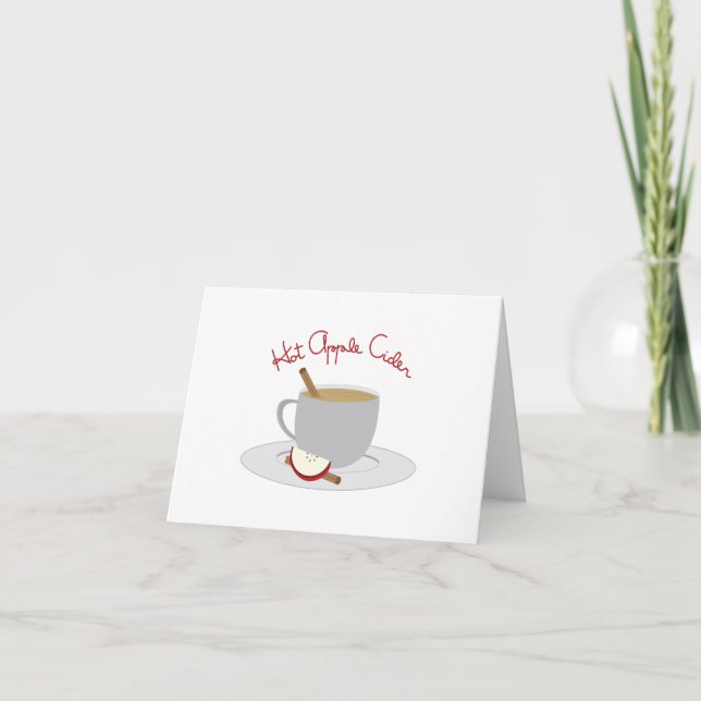 Hot Apple Cider Letterpress Thank You Card (Front)