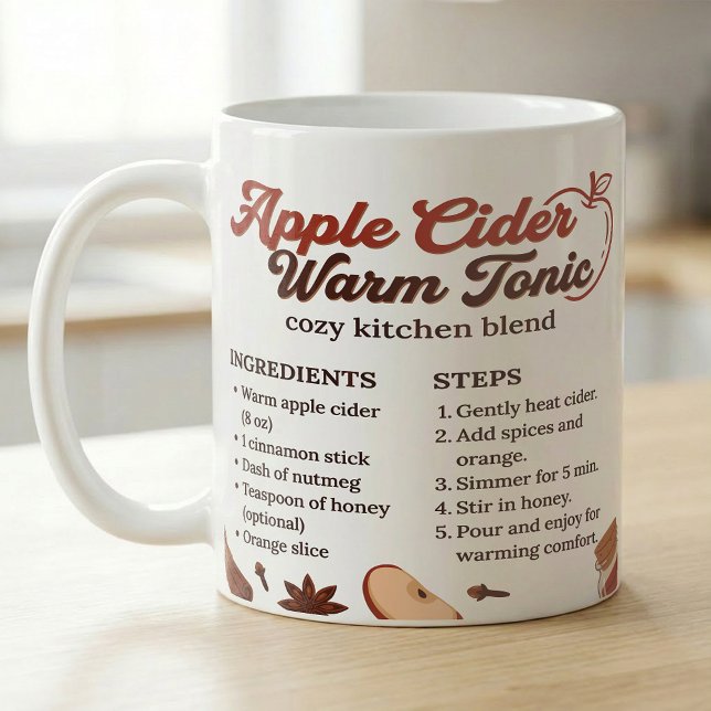 Hot Apple Cider Recipe Fall Kitchen Coffee Mug (Creator Uploaded)