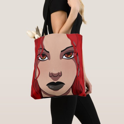 Hot Art Womans Face Red Hair Beauty Close Unique Tote Bag