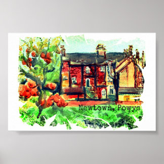 Hot Autumn Day in Newtown, Powys, Wales Poster