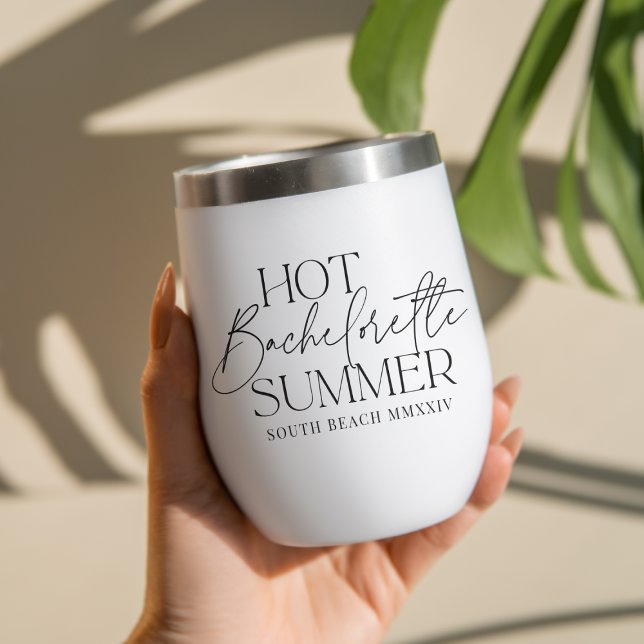 Hot Bachelorette Summer Custom Bachelorette Party Thermal Wine Tumbler (Creator Uploaded)