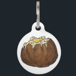 Hot Baked Potato Butter Pat Foodie Picnic Food Pet Name Tag<br><div class="desc">Pet tag features an original marker illustration of a delicious baked potato with a pat of butter on top. Simply personalize with your pet's name and your contact information for a one-of-a-kind cat or dog tag. Don't see what you're looking for? Need help with customization? Contact Rebecca to have something...</div>
