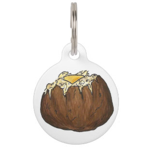 Hot Baked Potato Butter Pat Foodie Picnic Food Pet Name Tag