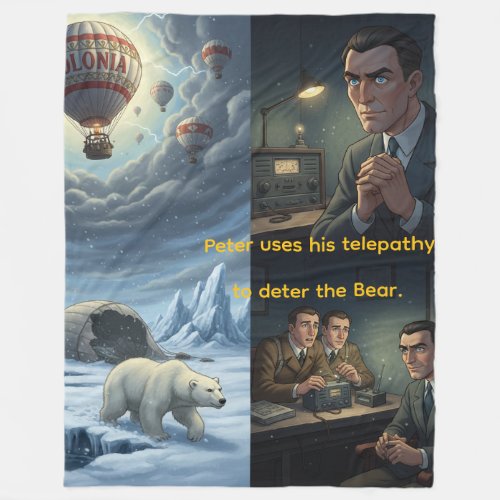 Hot Balloons over Antartica Fleece Blanket