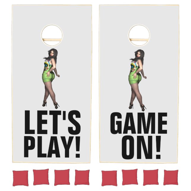 HOT BIG BUTT GIRL FUNNY CORNHOLE SET (Set)