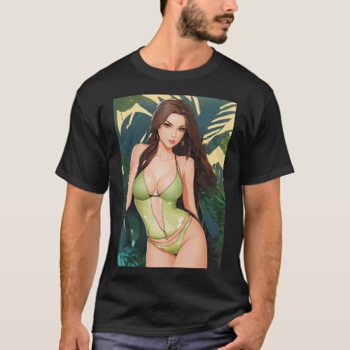 Hot Bikini Girl Friends Design Beachside Bonds T_Shirt