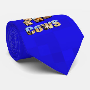 Hot Blue Highland Cow Design, Neck Tie