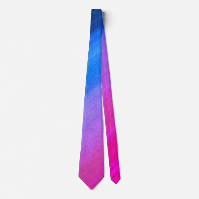 Hot Blue to Pink Ombré  Neck Tie (Front)