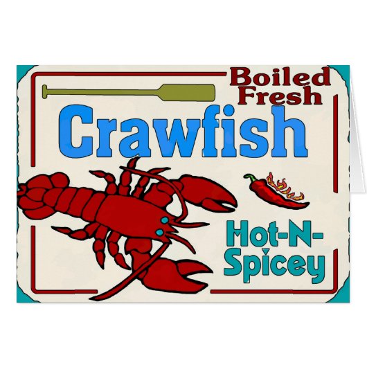 Hot Boiled Crawfish Sign Cards (Front Horizontal)