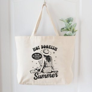 Hot Bookish Summer Book Lover Reader Large Tote Bag