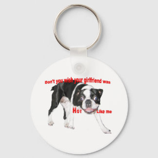 Hot Boston Terrier Keychain