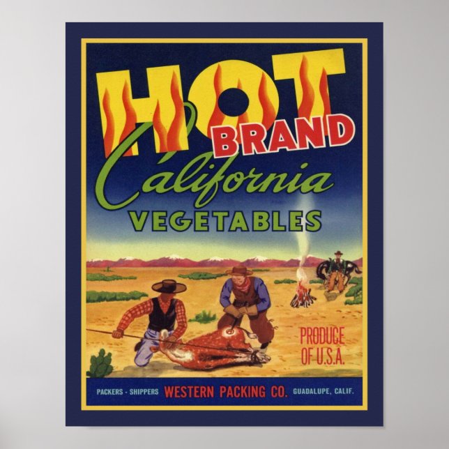 Hot Brand California Vegetables Poster (Front)