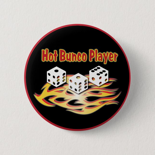 hot bunco player pinback button (Front)