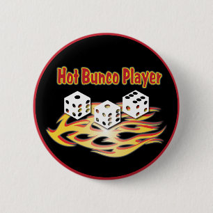 hot bunco player pinback button