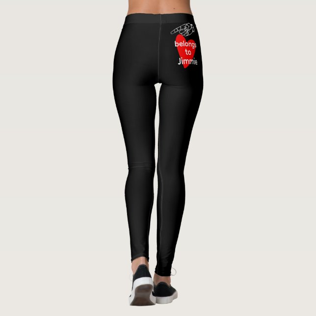 Hot Butt Meme Leggings - Personalized Name Black (Back)