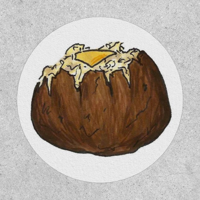 Hot Buttered Baked Idaho Potato Potatoes Food Patch (Front)