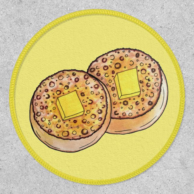 Hot Buttered Crumpets UK Cuisine British Food Patch (Front)
