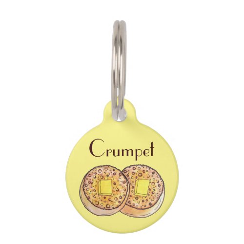 Hot Buttered Crumpets UK Cuisine British Food Pet ID Tag