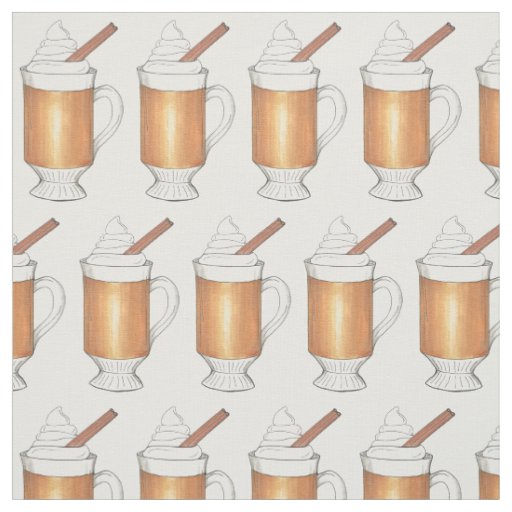 Hot Buttered Rum Christmas Winter Holiday Drinks Fabric