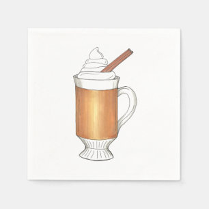Hot Buttered Rum Holiday Drink Christmas Party Paper Napkins