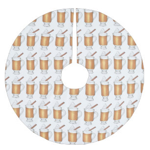 Hot Buttered Rum Hot Holiday Drinks Christmas Brushed Polyester Tree Skirt