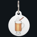 Hot Buttered Rum Whipped Cream Cinnamon Stick Pet Tag<br><div class="desc">Pet tag design features an original illustration of a classic hot buttered rum winter drink with whipped cream and a cinnamon stick. Just personalize with the name of your dog or cat. Lots of coordinating pet products are also available from this shop! Don't see exactly what you're looking for? Contact...</div>