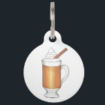 Hot Buttered Rum Whipped Cream Cinnamon Stick Pet Tag<br><div class="desc">Pet tag design features an original illustration of a classic hot buttered rum winter drink with whipped cream and a cinnamon stick. Just personalize with the name of your dog or cat. Lots of coordinating pet products are also available from this shop! Don't see exactly what you're looking for? Contact...</div>