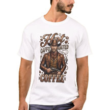 Hot Caffeinated Coffee Retro Cowboy T-Shirt