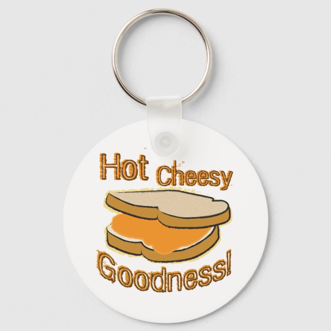 Hot Cheesy Goodness Grilled Cheese Sandwich Keychain (Front)
