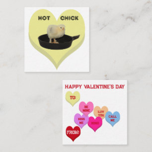 HOT CHICK Valentine's Critters Conversation Hearts Note Card