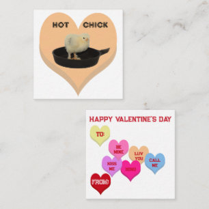 HOT CHICK Valentine's Critters Conversation Hearts Note Card