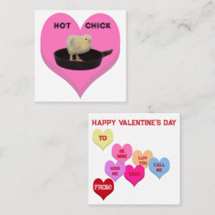 HOT CHICK Valentine's Critters Conversation Hearts Note Card