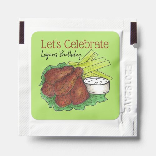 Hot Chicken Wings Lets Celebrate Birthday Party Hand Sanitizer Packet