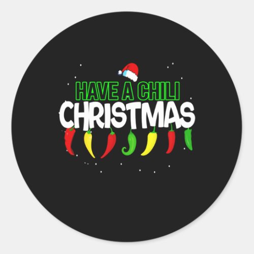 Hot Chili Pepper Christmas Design Unisex Classic Round Sticker