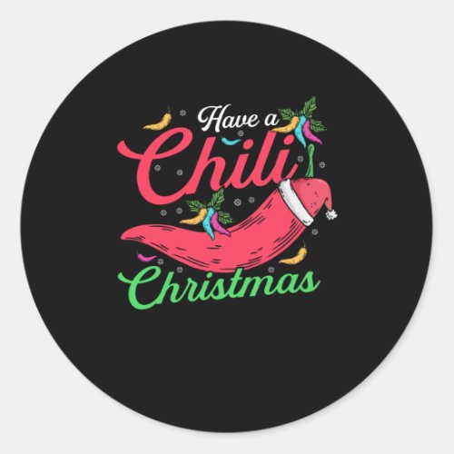 Hot Chili Pepper Christmas Design Unisex Classic Round Sticker