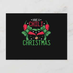 Hot Chili Pepper Christmas Design, Unisex Postcard