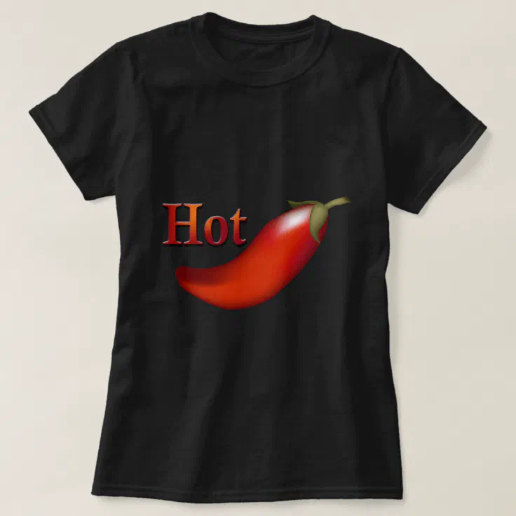 Hot Chili Pepper Ladies Black T-shirt | Zazzle