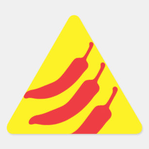 Hot Chili Pepper Three Warning Sign Triangle Sticker