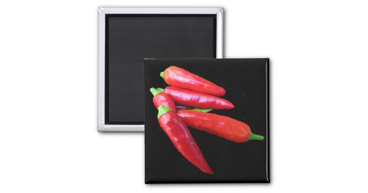 Hot Chili Peppers 2 Inch Square Magnet | Zazzle