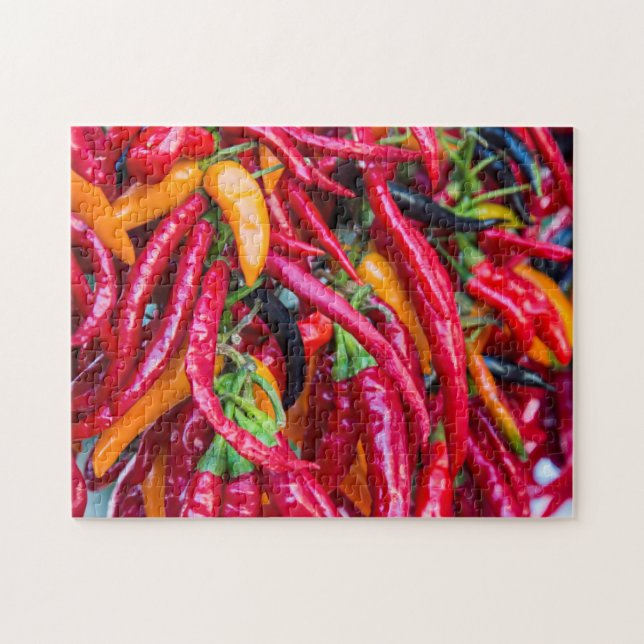 Hot Chili Peppers At Farmers Market In Madison Jigsaw Puzzle (Horizontal)