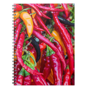 Hot Chili Peppers At Farmers Market In Madison Notebook