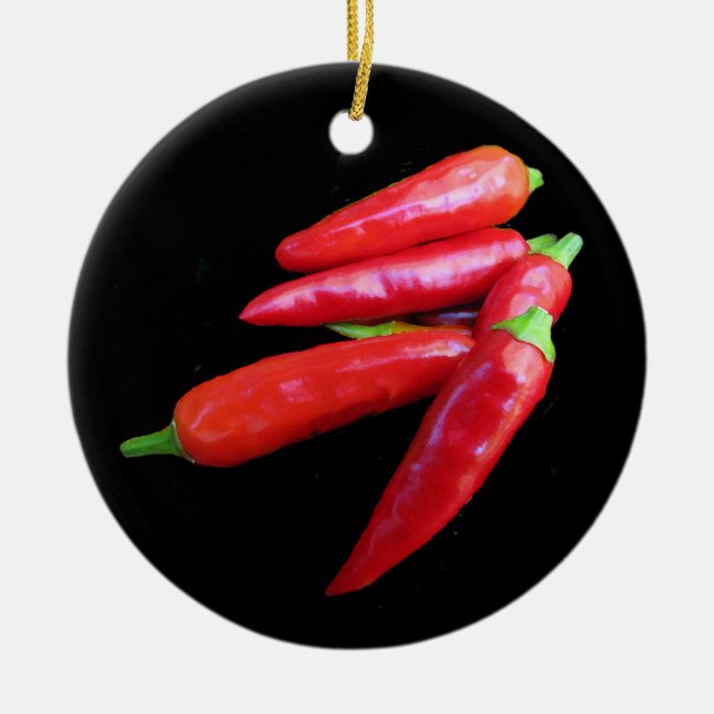 Hot Chili Peppers Ceramic Ornament (Front)