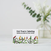 hot chili peppers chef catering business cards (Standing Front)