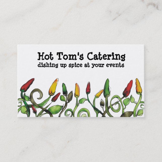 hot chili peppers chef catering business cards (Front)