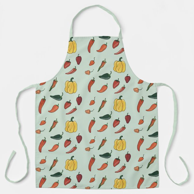Hot Chili Peppers Green Apron (Front)