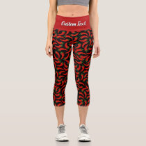 Hot Chili Peppers Pattern Capri Leggings